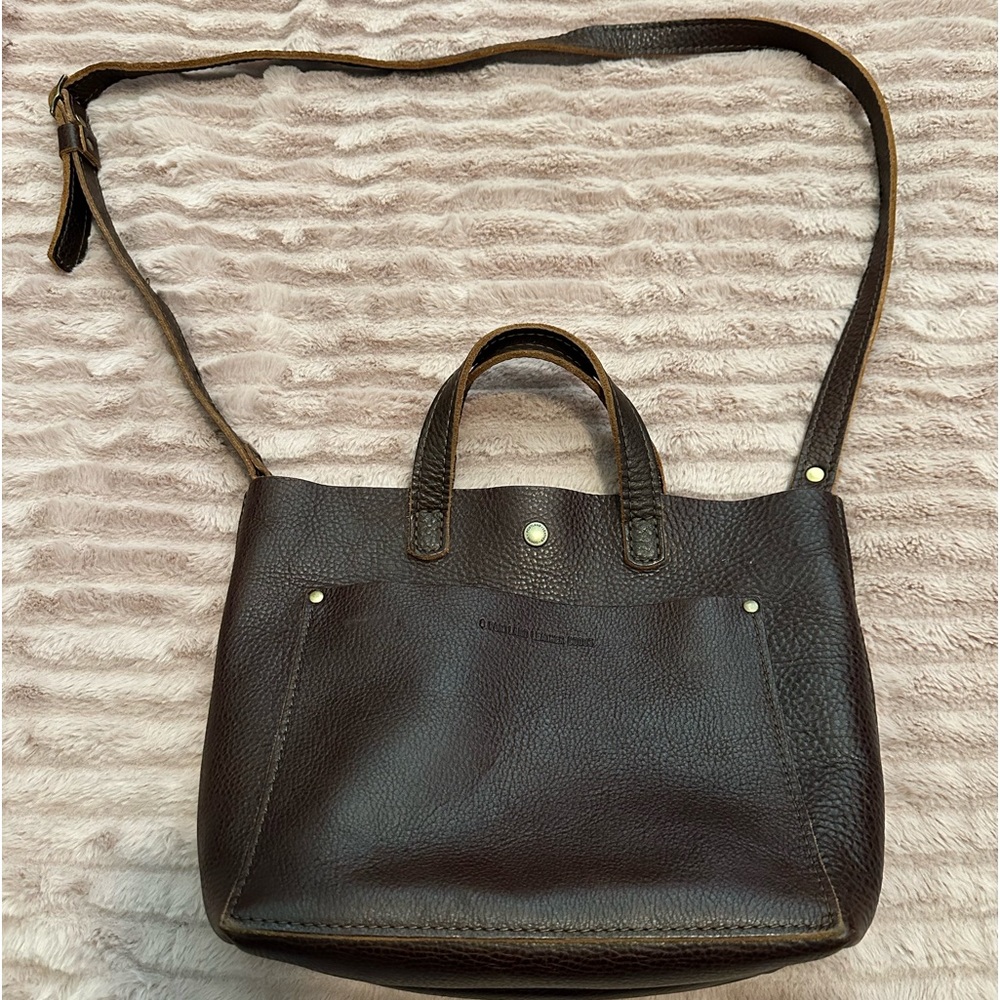 Portland Leather Goods Mini Crossbody in Coldbrew